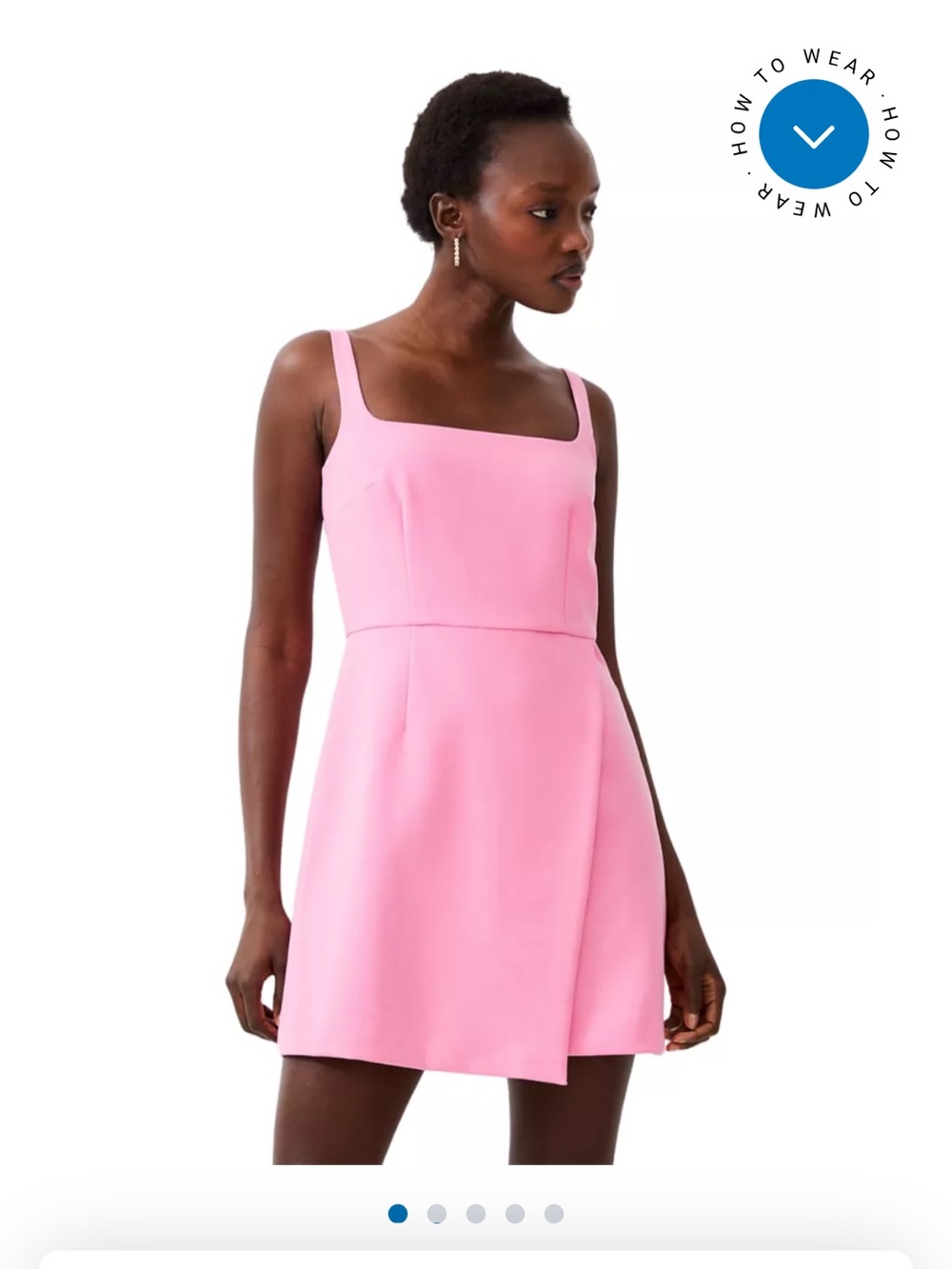 French Connection Hot Pink Square-Neck Mini Dress